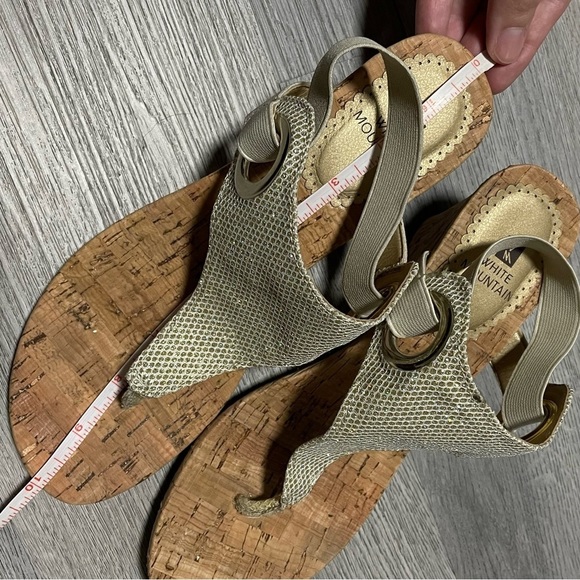 White Mountain Gold Glitter Wedges Size 8 - Picture 8 of 8